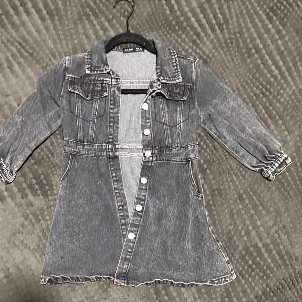 SHEIN Gray Denim Kids Dress